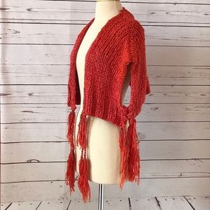 Free People Tassels Away Sweater Shrug